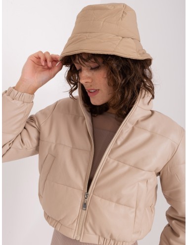 Camelowy pikowany kapelusz bucket hat