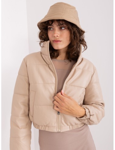 Camelowy pikowany kapelusz bucket hat