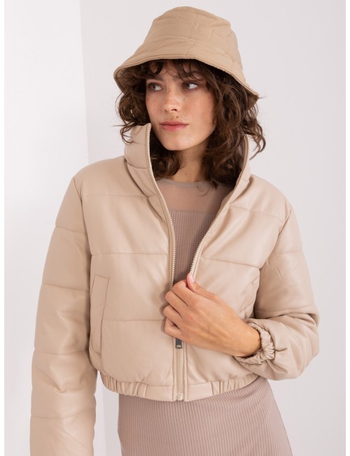 Camelowy pikowany kapelusz bucket hat