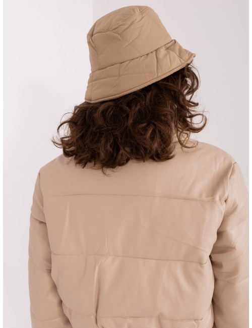Camelowy pikowany kapelusz bucket hat