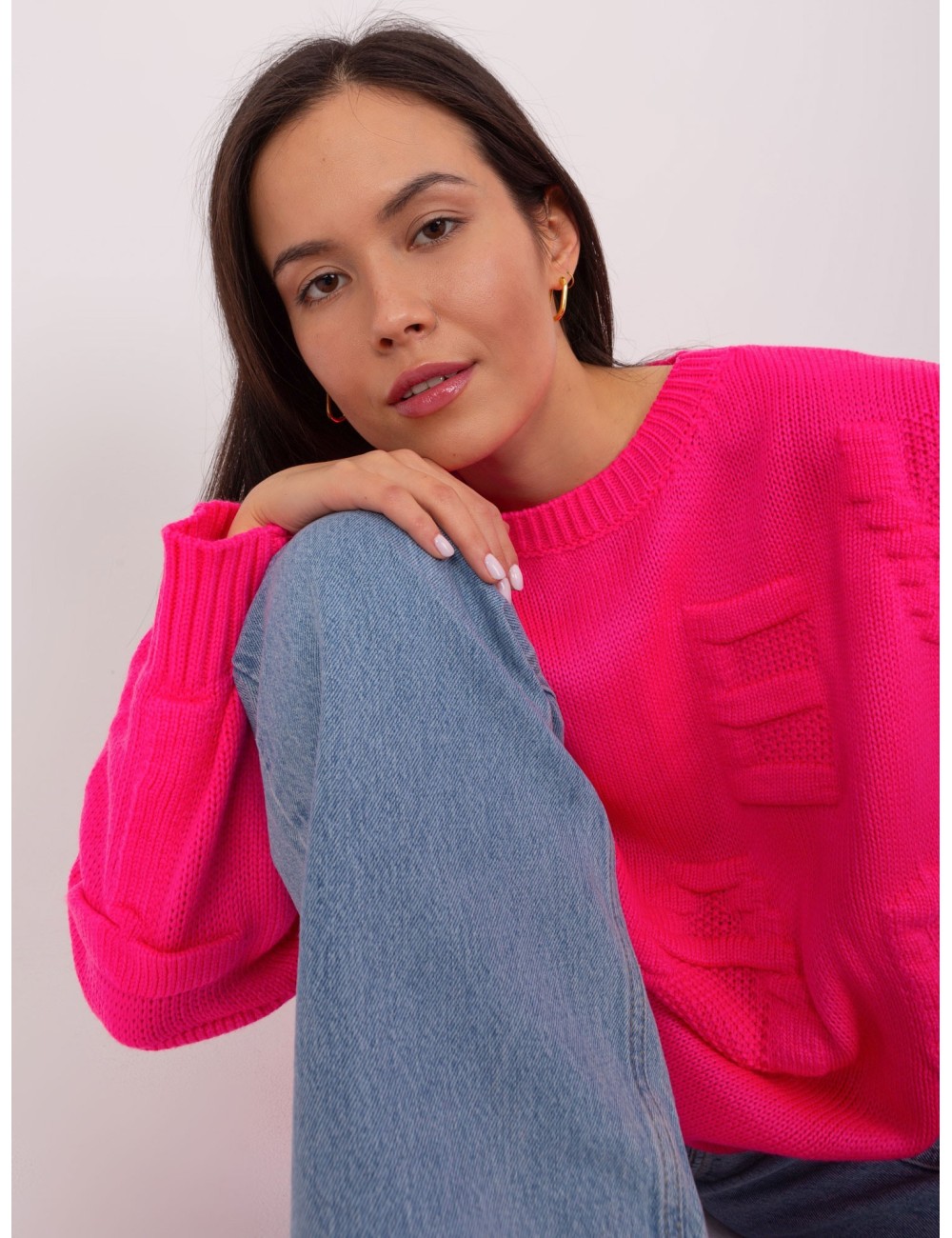 Sweter oversize z okrągłym dekoltem