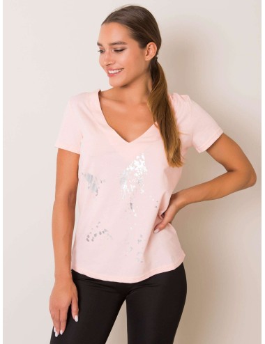 FOR FITNESS Brzoskwiniowy t-shirt damski