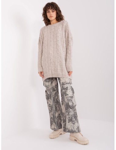 Sweter z warkoczami z wełną