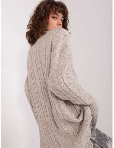 Sweter z warkoczami z wełną