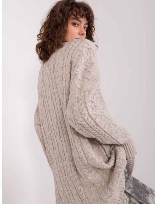 Sweter z warkoczami z wełną