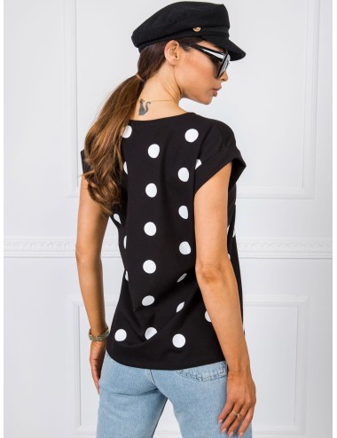 RUE PARIS Niebiesko-biały t-shirt w grochy