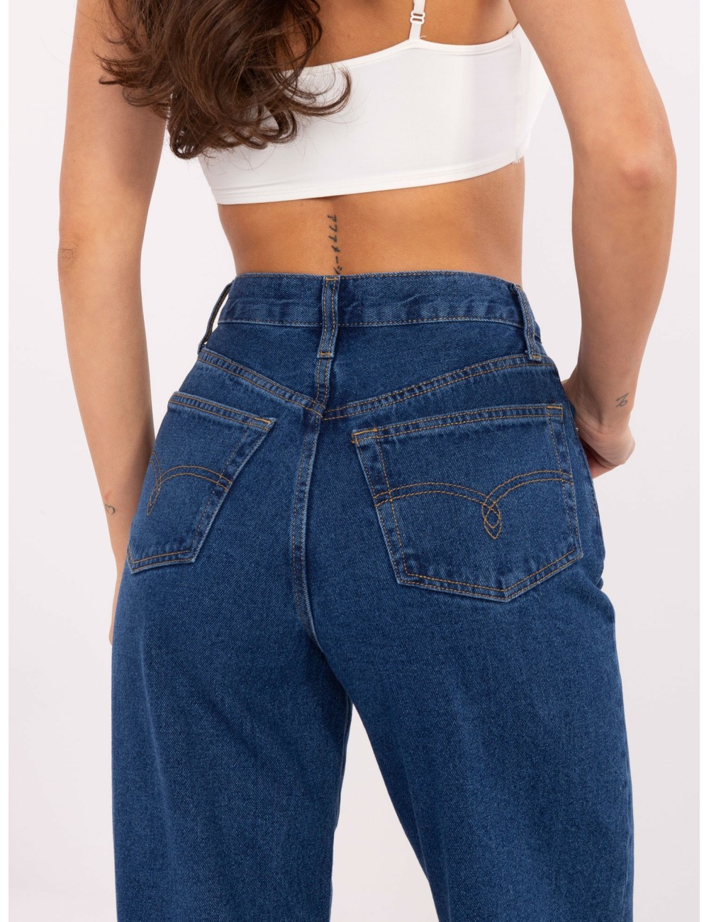 Spodnie jeans-RO-SP-2503.64-ciemny niebieski