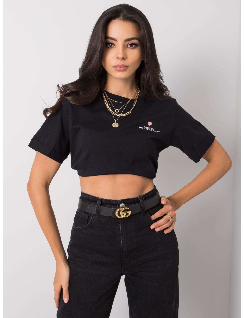T-shirt damski z haftem