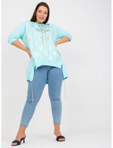Bluzka plus size z dłuższym tyłem
