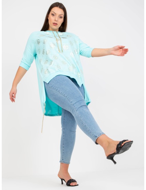 Bluzka plus size z dłuższym tyłem