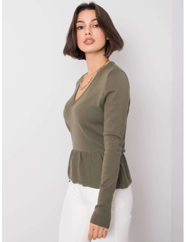 RUE PARIS sweter z dekoltem V