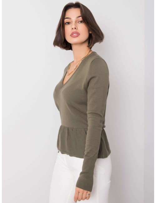 RUE PARIS sweter z dekoltem V
