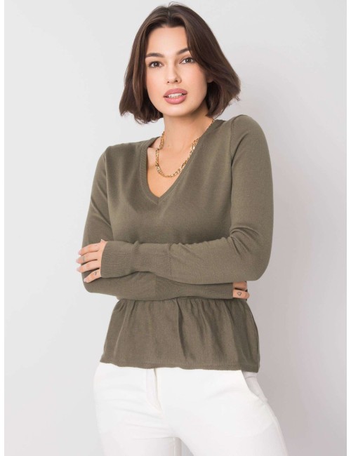 RUE PARIS sweter z dekoltem V