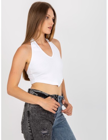 Crop top basic z bawełny prążkowanej RUE PARIS