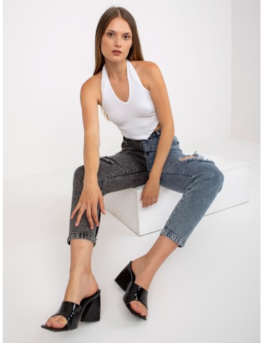 Crop top basic z bawełny prążkowanej RUE PARIS