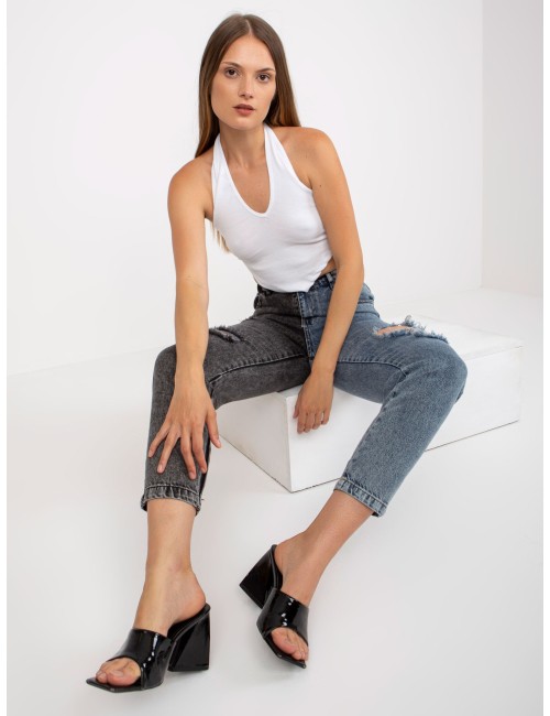 Crop top basic z bawełny prążkowanej RUE PARIS