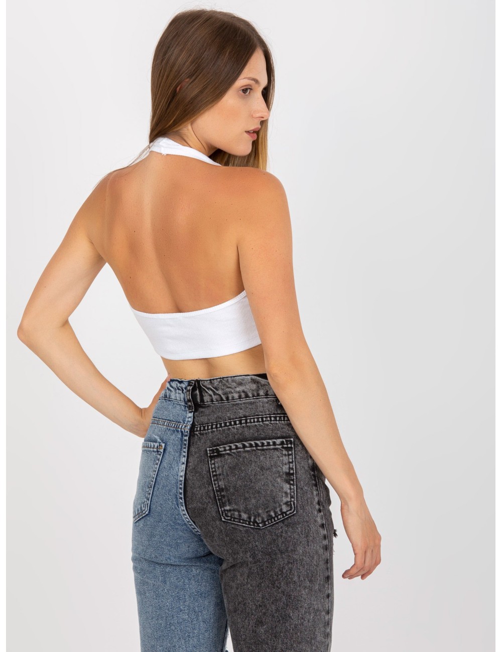 Crop top basic z bawełny prążkowanej RUE PARIS