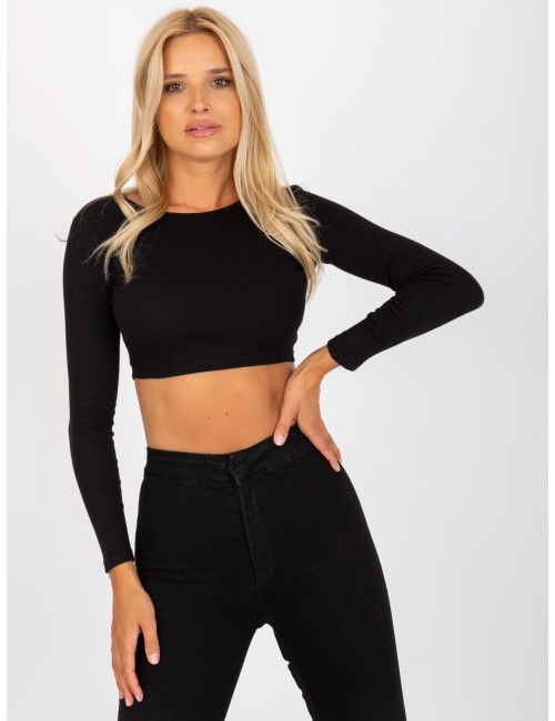Krótka bluzka basic w prążki RUE PARIS