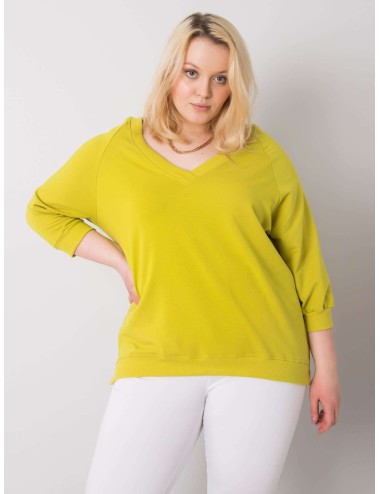 Jasnozielona bluza plus size z bawełny