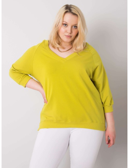 Jasnozielona bluza plus size z bawełny