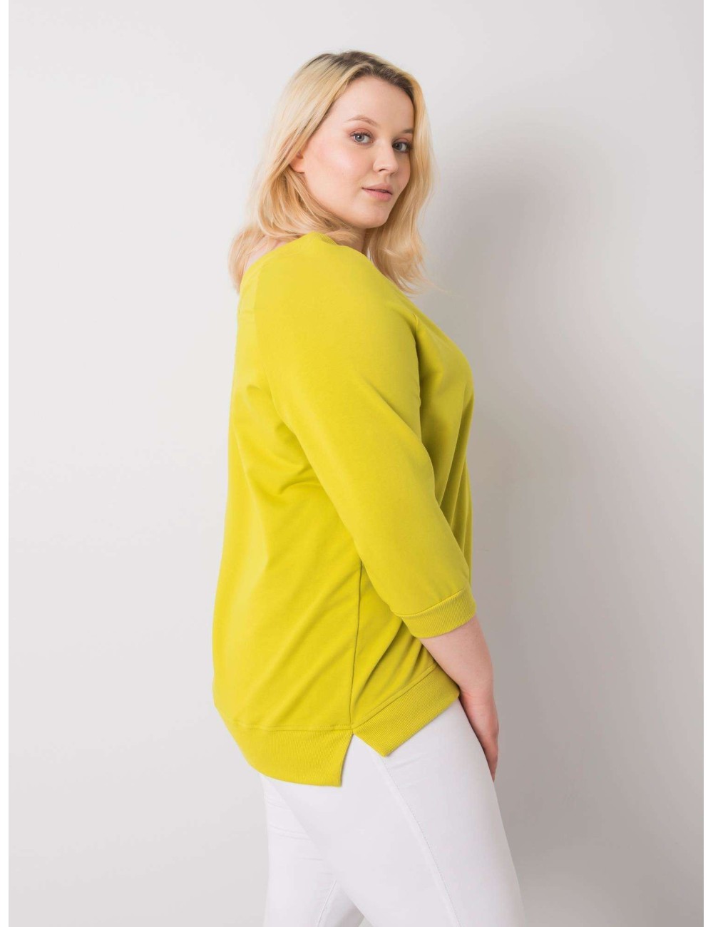 Jasnozielona bluza plus size z bawełny