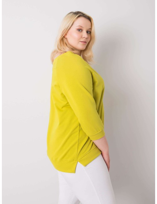 Jasnozielona bluza plus size z bawełny