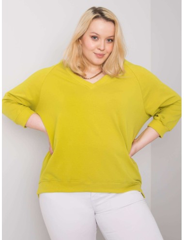 Jasnozielona bluza plus size z bawełny