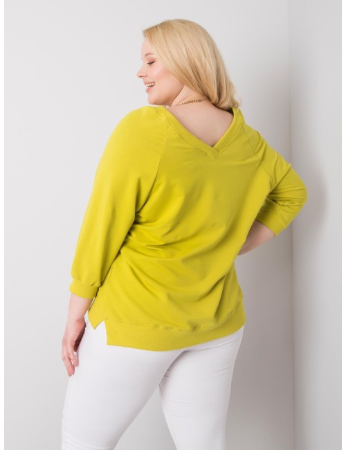 Jasnozielona bluza plus size z bawełny
