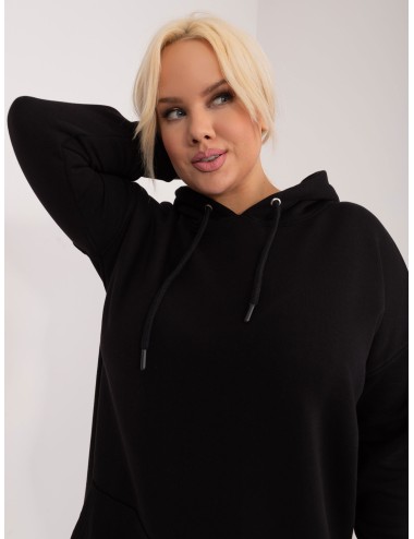 Melanżowa bawełniana bluza plus size z kapturem