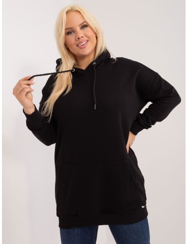 Melanżowa bawełniana bluza plus size z kapturem