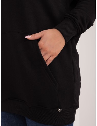 Melanżowa bawełniana bluza plus size z kapturem