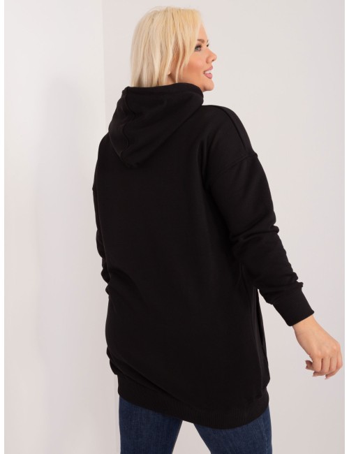 Melanżowa bawełniana bluza plus size z kapturem