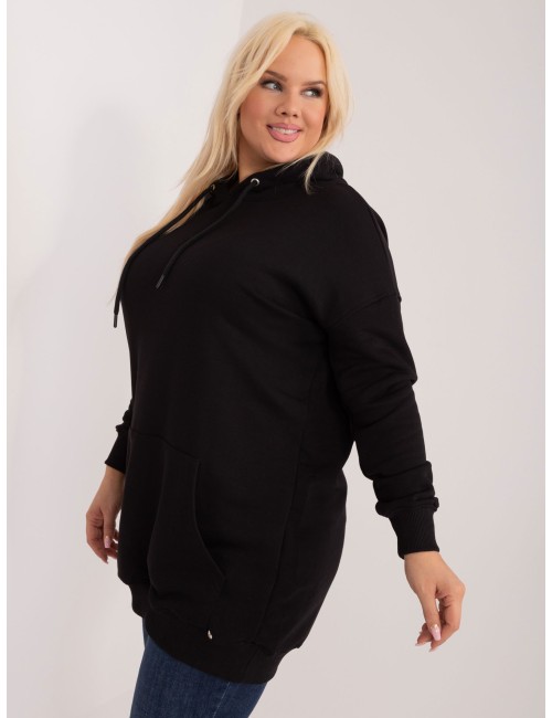 Melanżowa bawełniana bluza plus size z kapturem