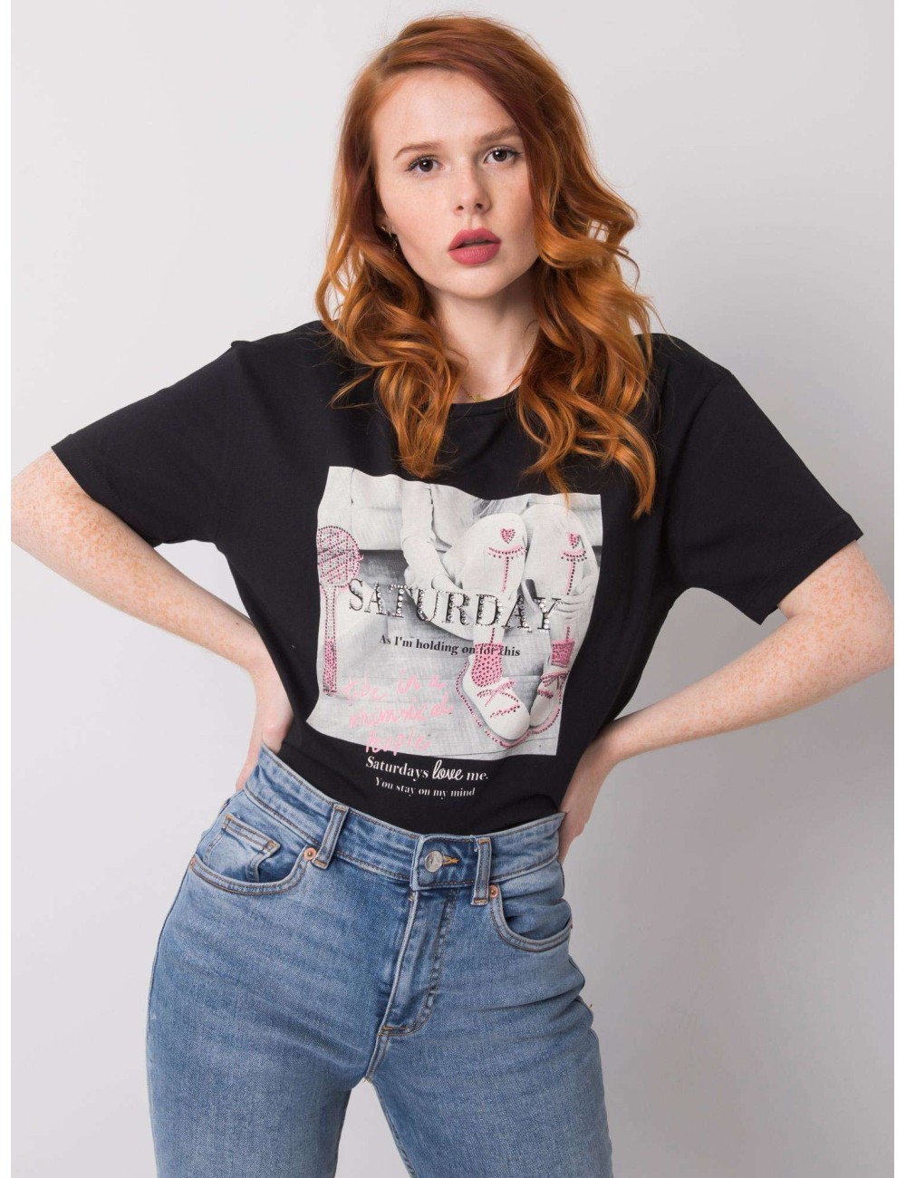 T-shirt damski z dżetami