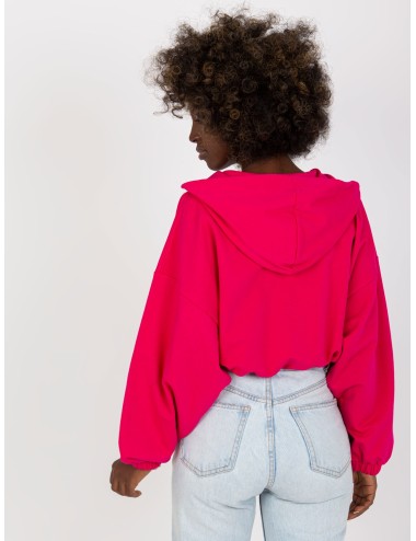 Melanżowa krotka bluza basic ze ściągaczem RUE PARIS