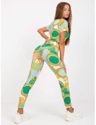 Wzorzysty komplet casualowy z legginsami