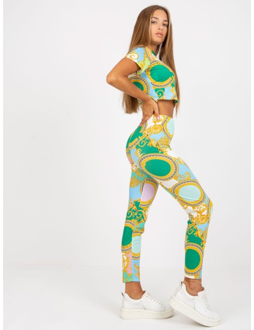 Wzorzysty komplet casualowy z legginsami