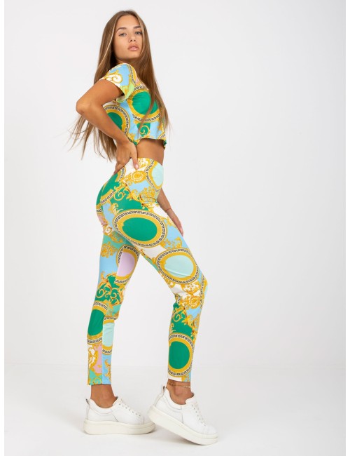 Wzorzysty komplet casualowy z legginsami