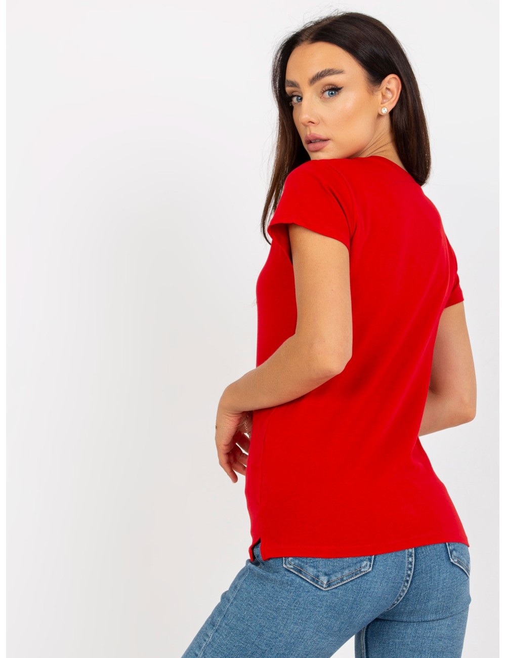 Damski t-shirt basic z krótkim rękawem