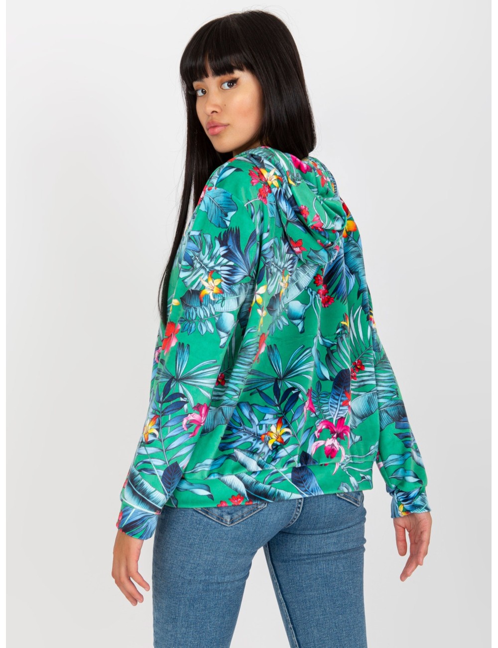 Welurowa bluza z nadrukiem RUE PARIS