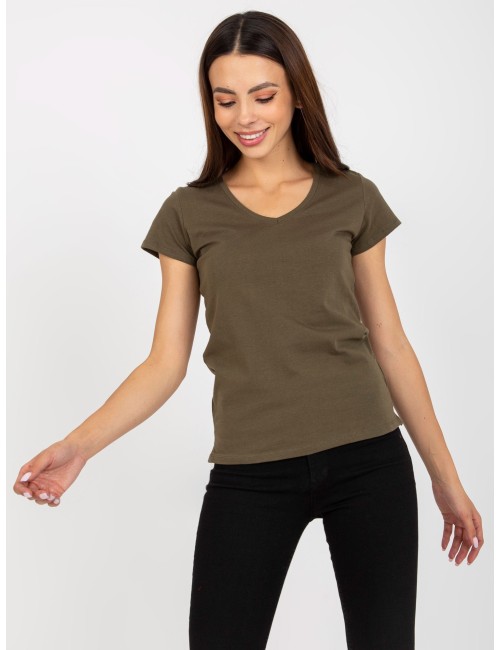 Gładki t-shirt plus size z bawełny