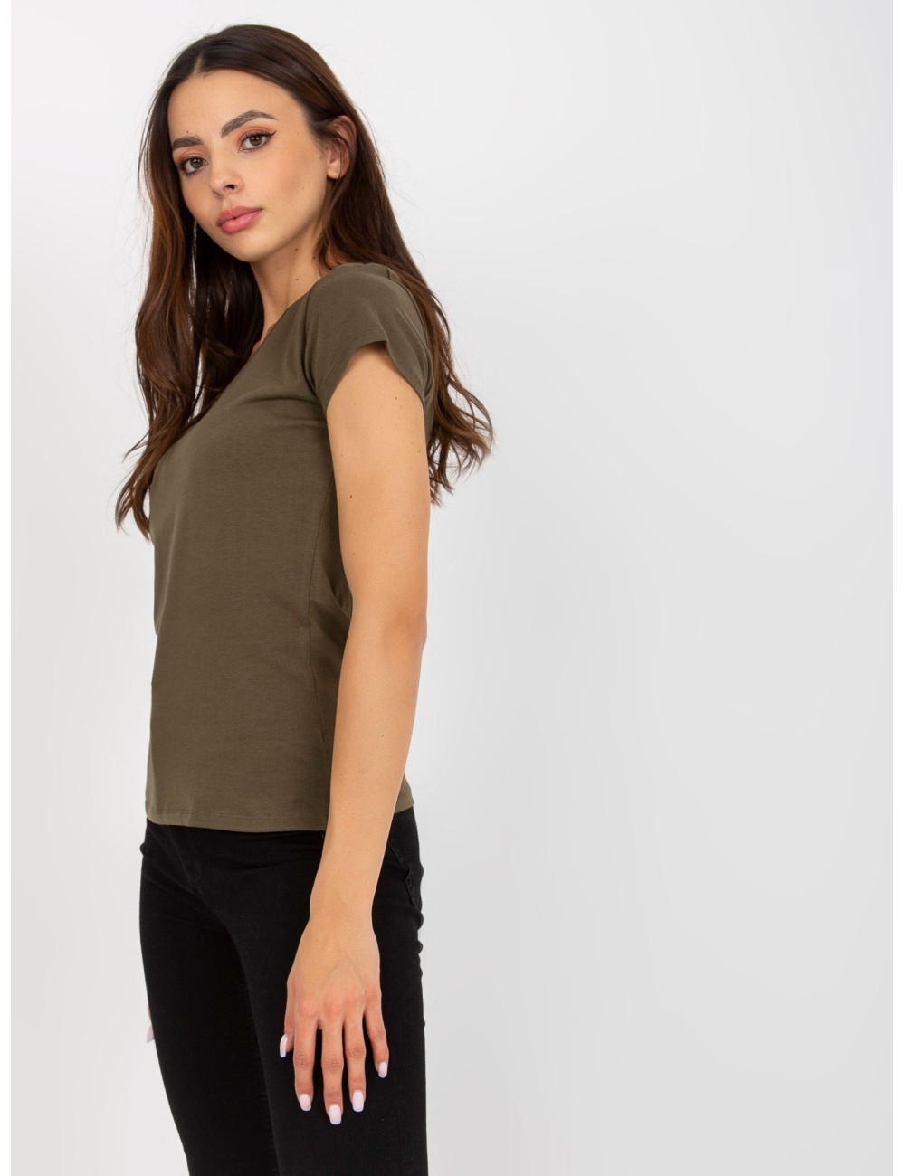 Gładki t-shirt plus size z bawełny