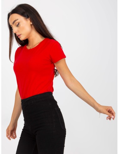 Gładki t-shirt basic z bawełny
