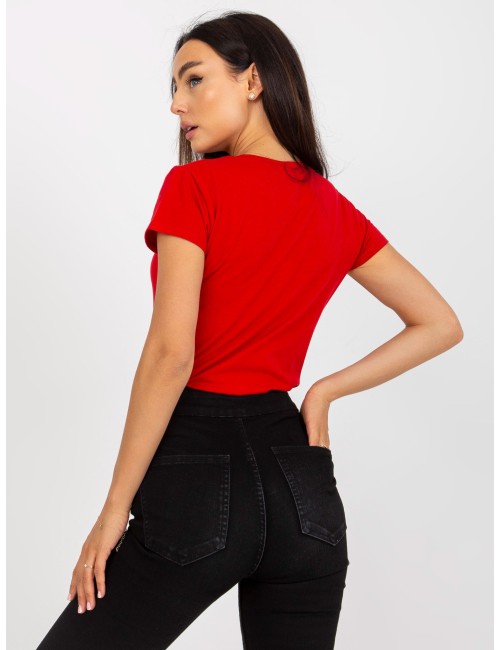 Gładki t-shirt basic z bawełny