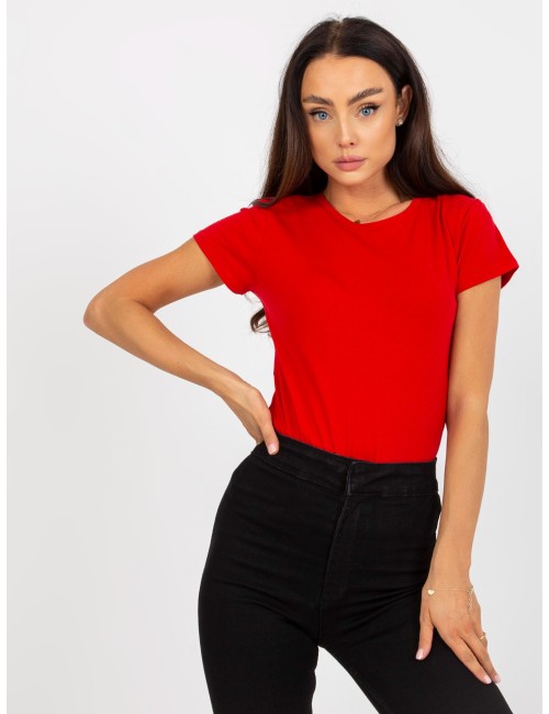Gładki t-shirt basic z bawełny