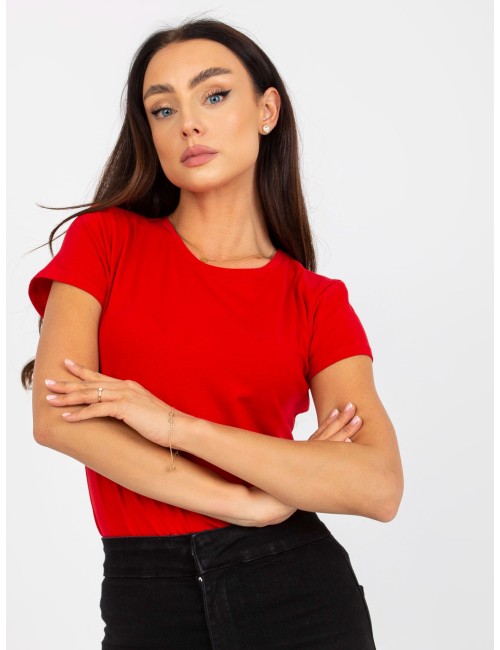 Gładki t-shirt basic z bawełny