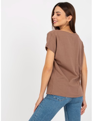 T-shirt basic z dekoltem w serek