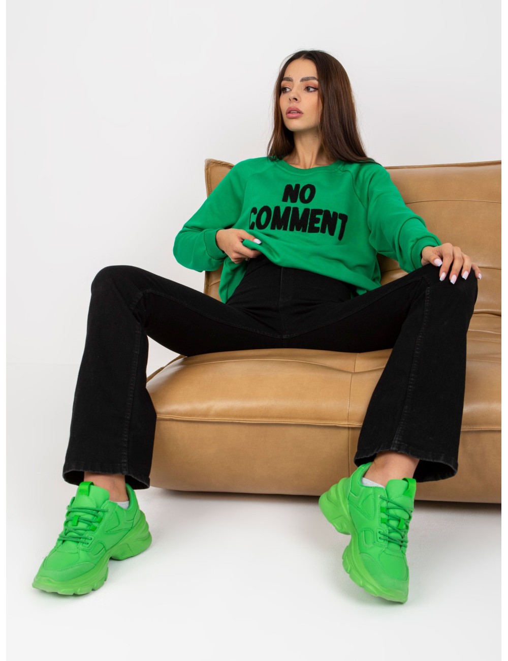 Dresowa bluza bez kaptura bawełniana RUE PARIS