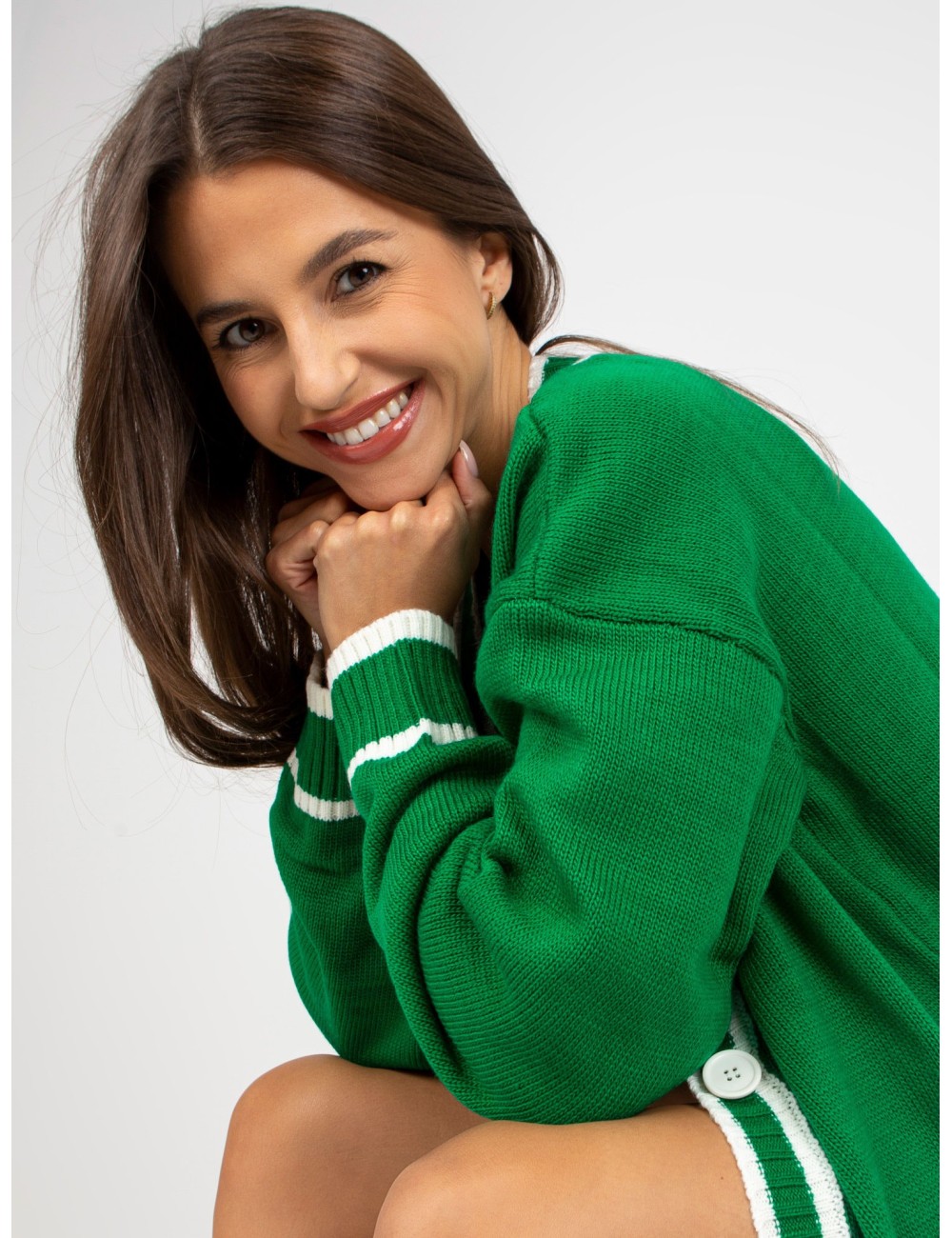 Sweter rozpinany z kieszeniami RUE PARIS