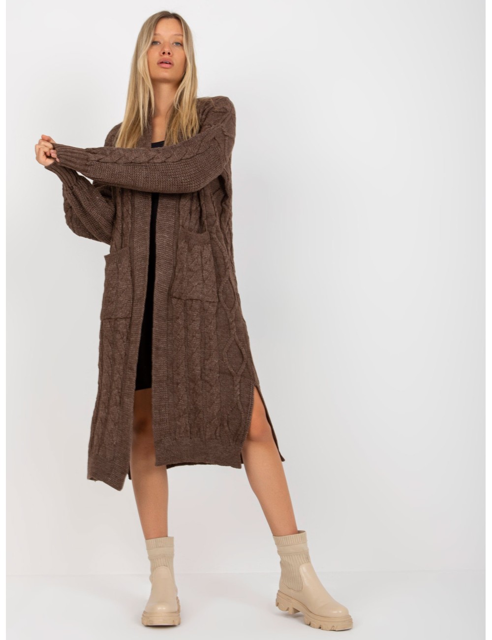 Maxi kardigan z kieszeniami RUE PARIS